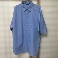 gu ブロードオーバーサイズシャツ　Lサイズ 色ブルー