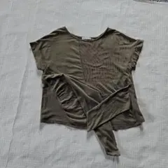 a.v.v standard カーキストライプカットソートップスサイズM