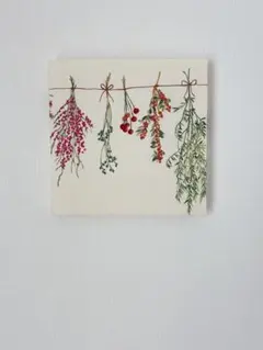 ドライフラワー柄　ファブリックパネル