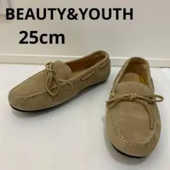 美品✨BEAUTY&YOUTHベージュ スエードモカシン25cm