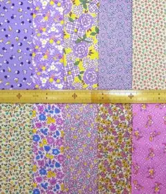 USAコットン　1930's復刻版　パープル系カットクロスセットC