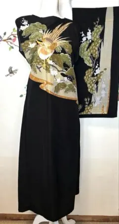 着物　留袖　リメイク　ロングワンピース　マーガレット風ストール　セット