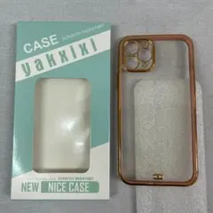iPhone11 Pro ケース クリア ピンク ゴールド