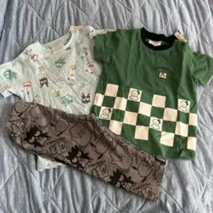 futafuta サンリオ はぴだんぶい半袖Tシャツ 2枚、スパッツ1枚セット