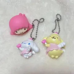 【新品未使用】シナモン×ポムポムプリン×キキララ　キーホルダー&指輪