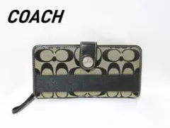COACH モノグラム 長財布 ベージュ×ブラック