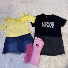 美品 140cm KOGYARUコラボ セット売り オフショルダーデニムスカート