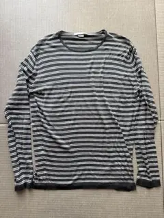 JOHN SMEDLEY カットソー グレー・ホワイトストライプのサムネイル