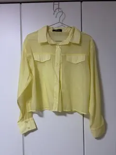 アンビー ENVYM シアーシャツ イエロー 長袖のサムネイル