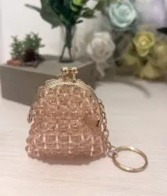ハンドメイド ガラスビーズ 小物入れ コインケース がま口