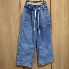 ピンクラテ デニムワイドパンツ 140
