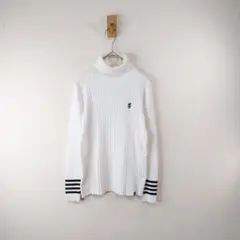 GOLF Admiral オフホワイト リブ編み タートルネックセーター　Mのサムネイル