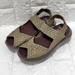 美品⭐ゴールド　オープントゥサンダル　サンダル　　約 22cm ゴムゴム