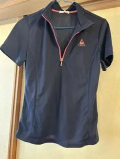ルコック　ネイビー ハーフジップ ポロシャツ M