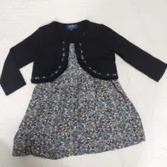 ユニクロ　ワンピース 90cm 花柄刺繍ボレロ付き