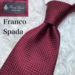 【美品】日本製 Franco Spada ソリッドタイ ネクタイ レッド シルク