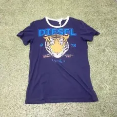 DIESEL トラプリント ネイビー Tシャツ L