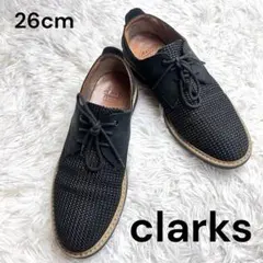 CLARKS クラークス ブラックシューズ レースアップ ブラック 26cm