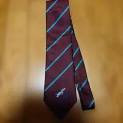 Blue Impulse レア、バーガンディ ストライプ ネクタイ