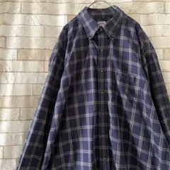 ブルックスブラザーズ BDシャツ 長袖 チェック柄 紺 黄 XL