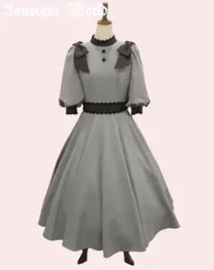 innocent world classy ribbonワンピース グレー×黒のサムネイル