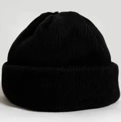 Crepusculeのコットンアクリル素材ニットキャップ 黒