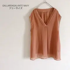GALLARDAGALANTE NAVY ノースリーブトップス　フリー　透け感