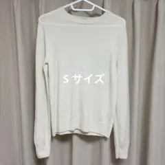 UNIQLO オフホワイト　カシミヤクールネックセーター　100%カシミヤ