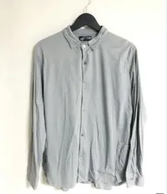 ビームス BEAMS とろみコットン 無地 長袖 リラックスシャツ グレー M