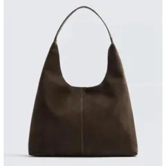 新品 ZARA ザラ プレーンショッパーバッグ ブラウン スエード風のサムネイル
