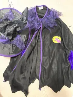 10/23まで　ハロウィン 魔女 コスチューム マント 帽子セット