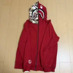 XXL BAPE OVO SHARK ZIP HOODIE APE red 赤のサムネイル