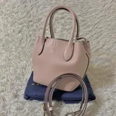 ポロラルフローレン 2way レザーショルダーバック ベルポート ピンク