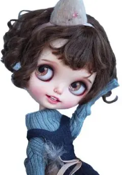 ⭐️大人気⭐️ブライス用 耐熱ウィッグ S164 くせ毛風ボブヘア（テディブラウン)