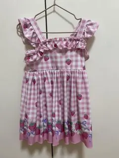 sophiticaいちご柄 ストライプ ワンピース水着 100cm - メルカリ