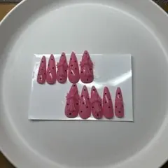 クロスネイル クロムネイル ギャルネイル ピンク ドット
