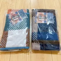 andle チェック柄ブランケット 約80x140cm