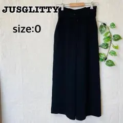 ジャスグリッティー ベルト付ワイドパンツ ブラック サイズ0 XS相当