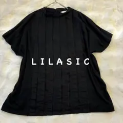 美品 リラシク LILASIC 布帛切替タックTシャツ 黒 M ゆったりのサムネイル