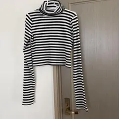 ナイスクラップ　ストライプ タートルネック 長袖 トップス