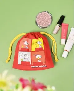 PEANUTS スヌーピー 巾着袋A レッド 小物入れ レトロ 新品❣️のサムネイル