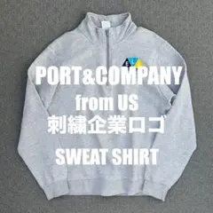 US輸入古着 企業ロゴ スウェット ハーフジップ tokumeikibou