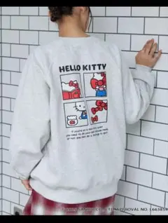 サンリオ　М　キティちゅん　ハローキティ刺繍トレーナー スウェット 　裏起毛