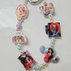 ディズニープリンセス ストラップ型携帯アクセサリーキーホルダー