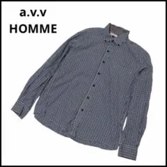 a.v.v HOMME チェックシャツ　シャツ　襟付き　カジュアルシャツ　ブルーのサムネイル