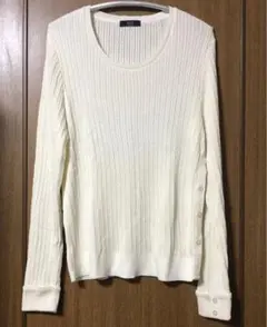 ⭐️キース⭐️ケーブル編みニット⭐️綿100%⭐️42号⭐️大きいサイズ⭐️美品⭐️