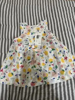 プチバトー　フルーツ柄 コットンワンピース 6m 70-80サイズ