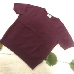 【Keith 】ワインレッド 半袖ニットセーター サイズM-Lのサムネイル