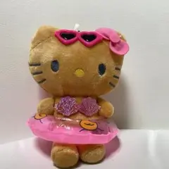 【新品】ハローキティー 日焼けキティー　ぬいぐるみキーホルダー