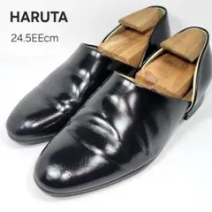 ハルタ　スポックシューズ　24.5EE㌢　ブラック　レザー　プレーントゥ